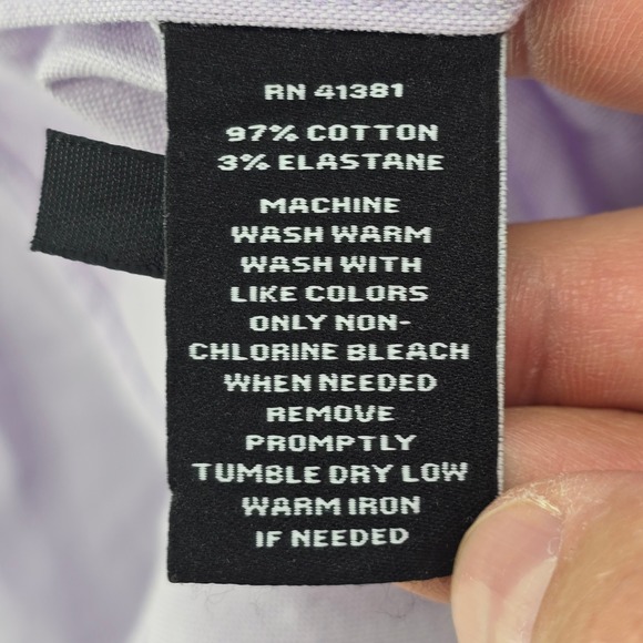 Lauren Ralph Lauren Mens Dress Shirt Lilac Stretch Button Down 17 1/2 32 33 - Picture 7 of 11